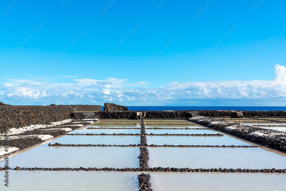 Sea salt works on salinas Fuencaliente, south of La Palma island, Canary, Spain Sea salt works on salinas Fuencaliente, south of La Palma island, Canary, Spain