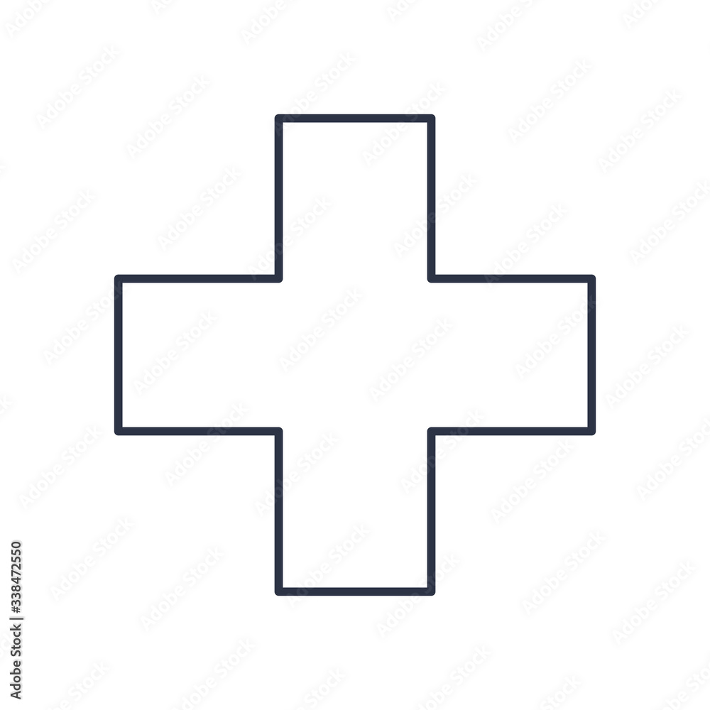 medical cross icon, line style medical cross icon, line style