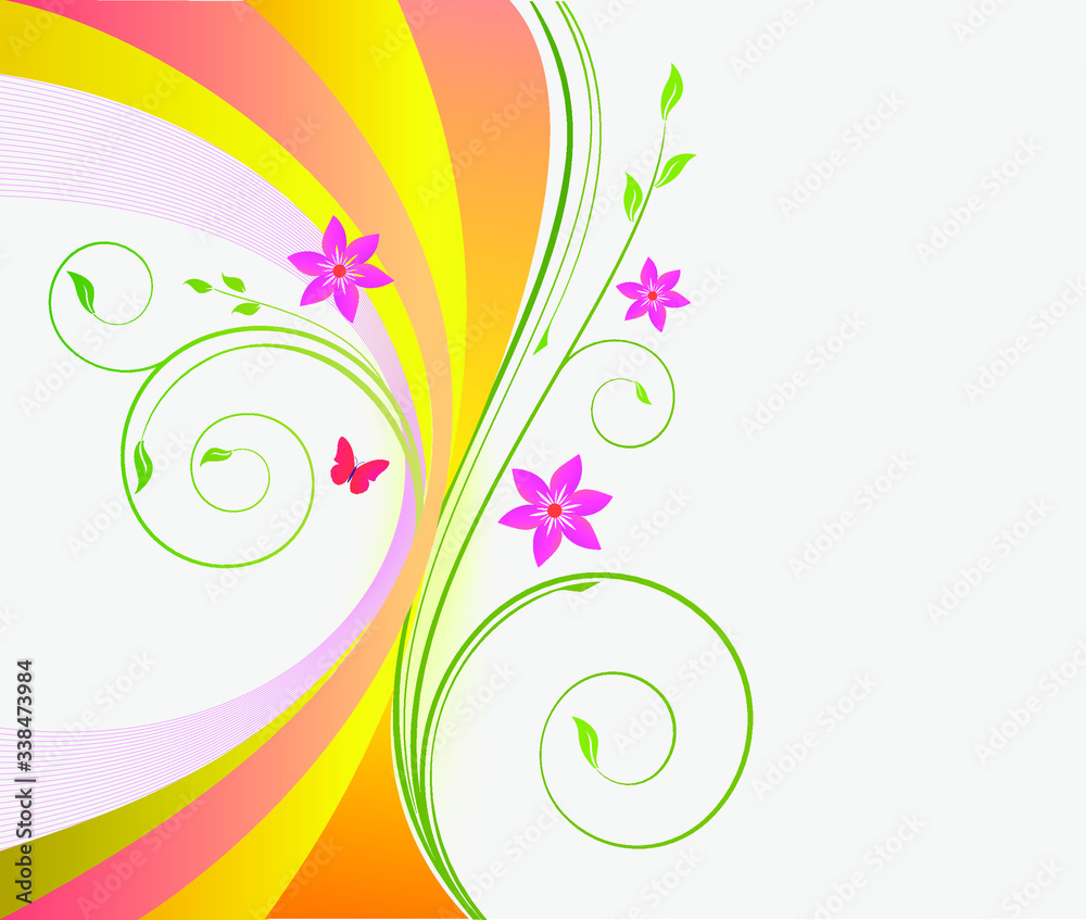 Abstract decor wave vector background illustration curve line art ...