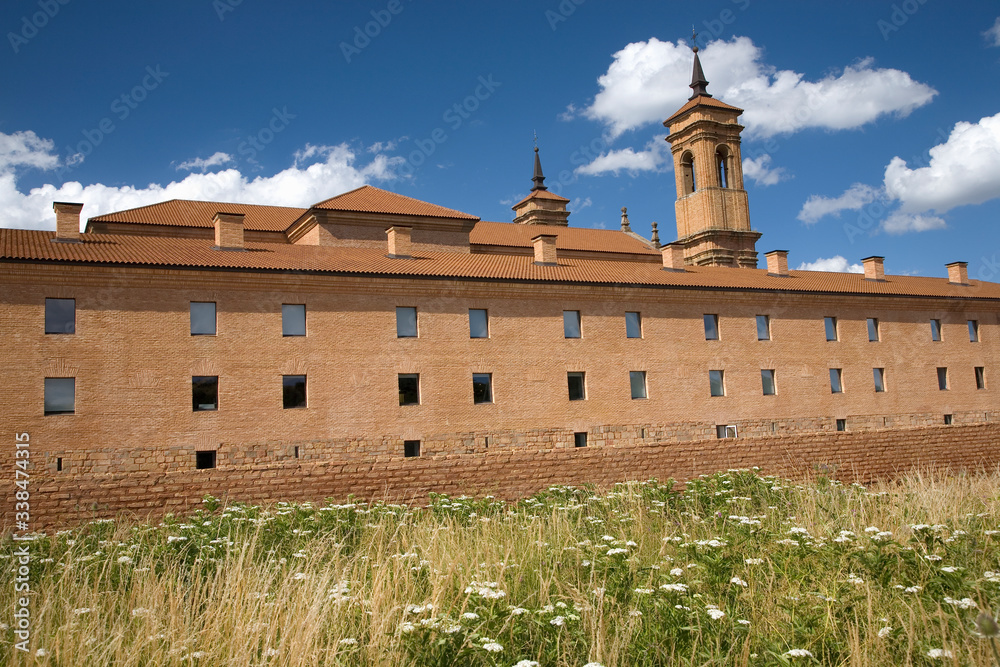 The New Monastery of San Juan de la Pena, Jaca, in Jaca, Huesca, Spain, constructed after fire in 1676 and above the Monastery of San Juan de la Pena, Jaca, in Jaca, Huesca, Spain