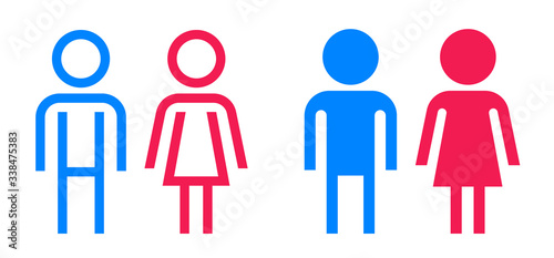 Restroom or WC Icons of Ladies and Gents