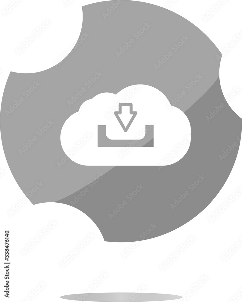 abstract cloud icon. Upload download button. Load symbol. Round button abstract cloud icon. Upload download button. Load symbol. Round button