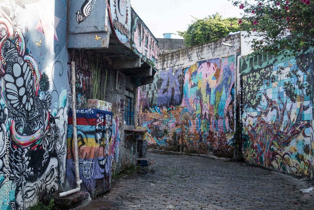 graffiti alley in sao paulo brazil