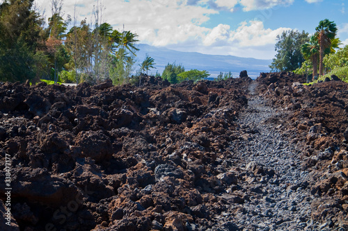 The Mamalahoa Trail Crosses an Ancient Lava Field Near Waikoloa, Honokohau National Historical Park, Hawaii, USA photo