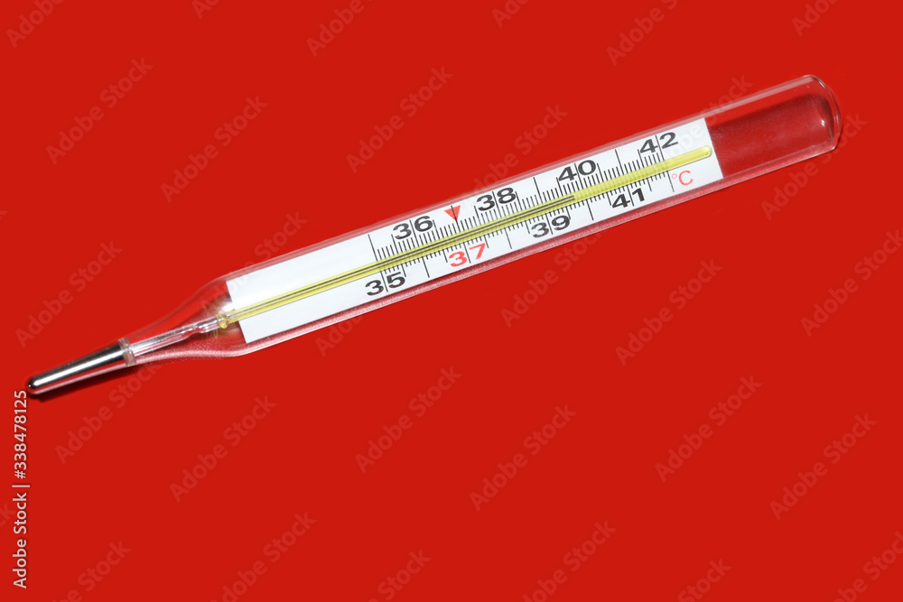 high temperature medical mercury thermometer, flu or coronavirus symptom high temperature medical mercury thermometer, flu or coronavirus symptom