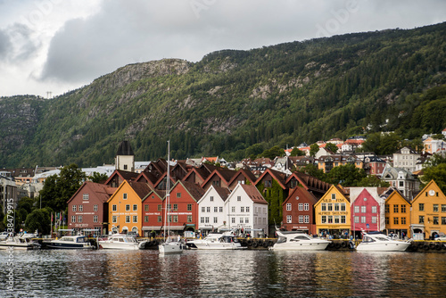 colorful row of houses in bergen norway