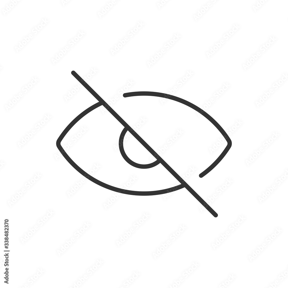 No eye icon. Vision symbol modern, simple, vector, icon for website design, mobile app, ui. Vector Illustration No eye icon. Vision symbol modern, simple, vector, icon for website design, mobile app, ui. Vector Illustration