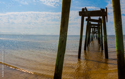 Broken Pier Damaged by Hurricane Katrina leading of into Bay St. Louis, Bay St. Louis, Mississippi, USA photo