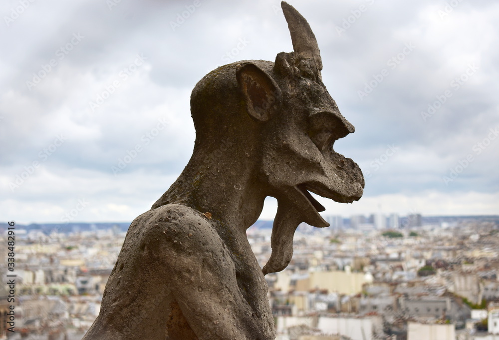 Gargoyles or Chimeras at the Gallery of Chimere. Notre-Dame Cathedral. Paris, France. Gargoyles or Chimeras at the Gallery of Chimere. Notre-Dame Cathedral. Paris, France.