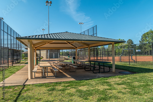 Photography Empty baseball fields and picnic area