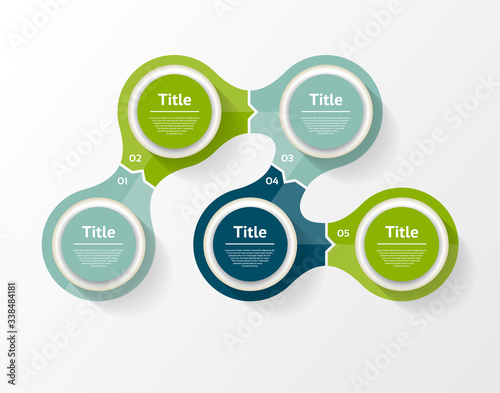 Vector circle infographic. Template for diagram, graph, presentation and chart. Business concept with 5 options, parts, steps or processes. Abstract background