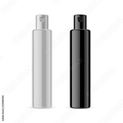 Cosmetic bottle mockup template on isolated white background, 3d illustration