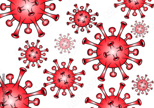 Coronavirus disease and flu outbreak or coronaviruses influenza  on white background