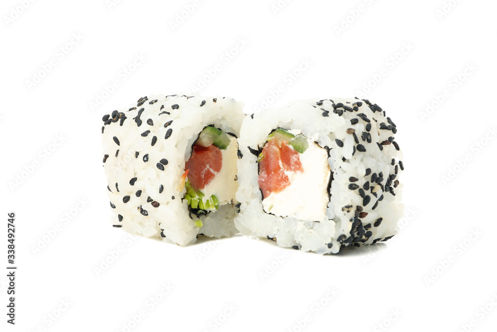 Japanese food. Delicious sushi rolls isolated on white background Japanese food. Delicious sushi rolls isolated on white background