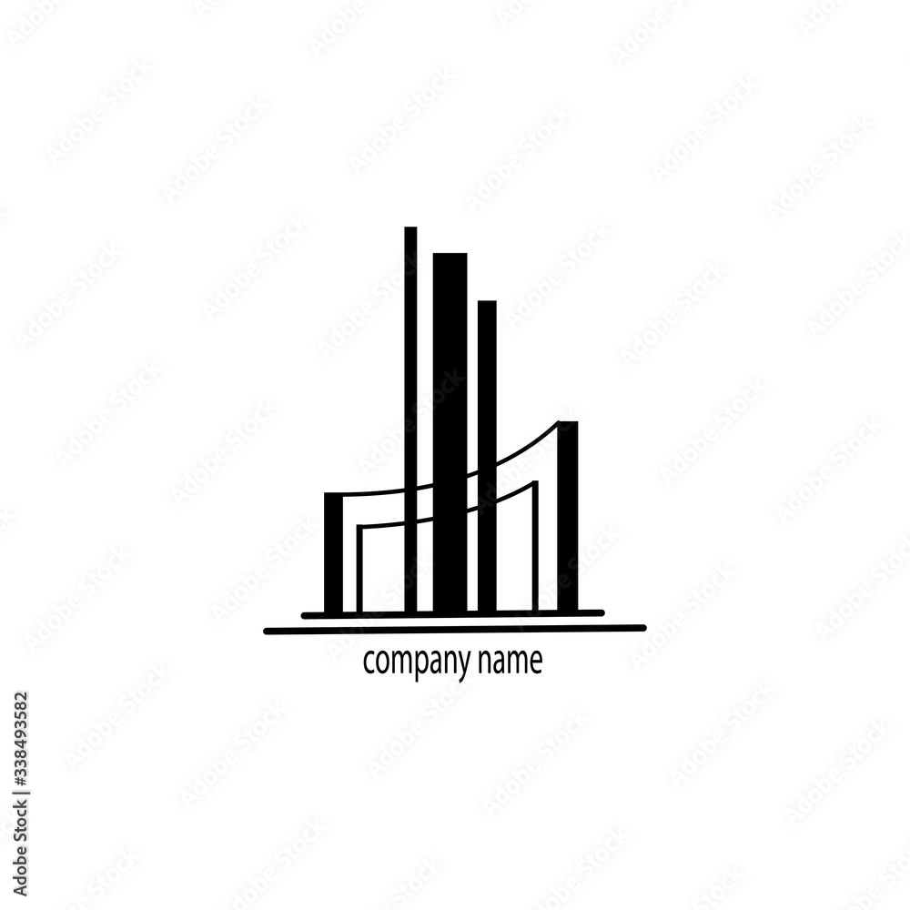 modern building illustration of black logo. vector design modern building illustration of black logo. vector design