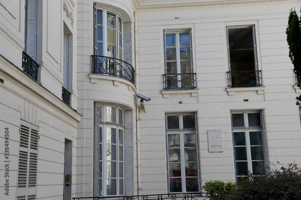 Home of two Presidents, John Adams and John Quincy Adams lived here in 1784 and 1785 at 45 rue d' Auteuil, 16th arr. - Paris France - shot AUGUST 2015