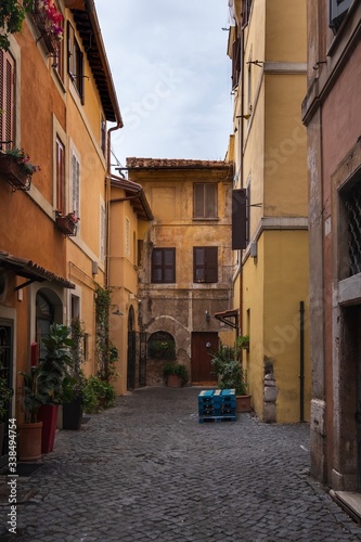 Old italian streets without people. Rome.