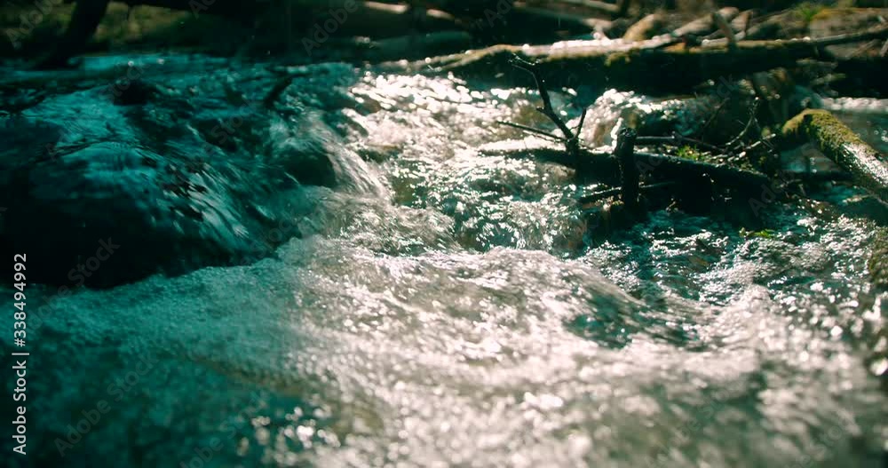 Close Up To Steam In The Forest. Rising Water On Stones. Close Up To Steam In The Forest. Rising Water On Stones.