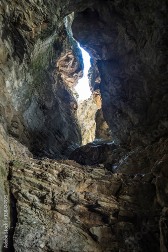 Breathing Cave in in the mountains of Montenegro, Balkans