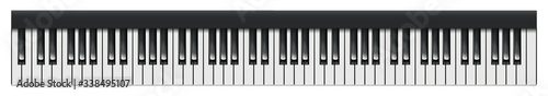 Set of 88 Piano or Synthesizer Keys, Keyboard of Musical Instrument photo