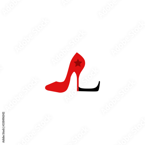 logo letter l with high heels vector design	