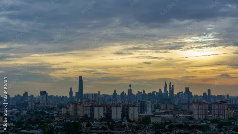 4K time lapse of cloudy sunset over down town Kuala Lumpur, Malaysia. 4K time lapse of cloudy sunset over down town Kuala Lumpur, Malaysia.