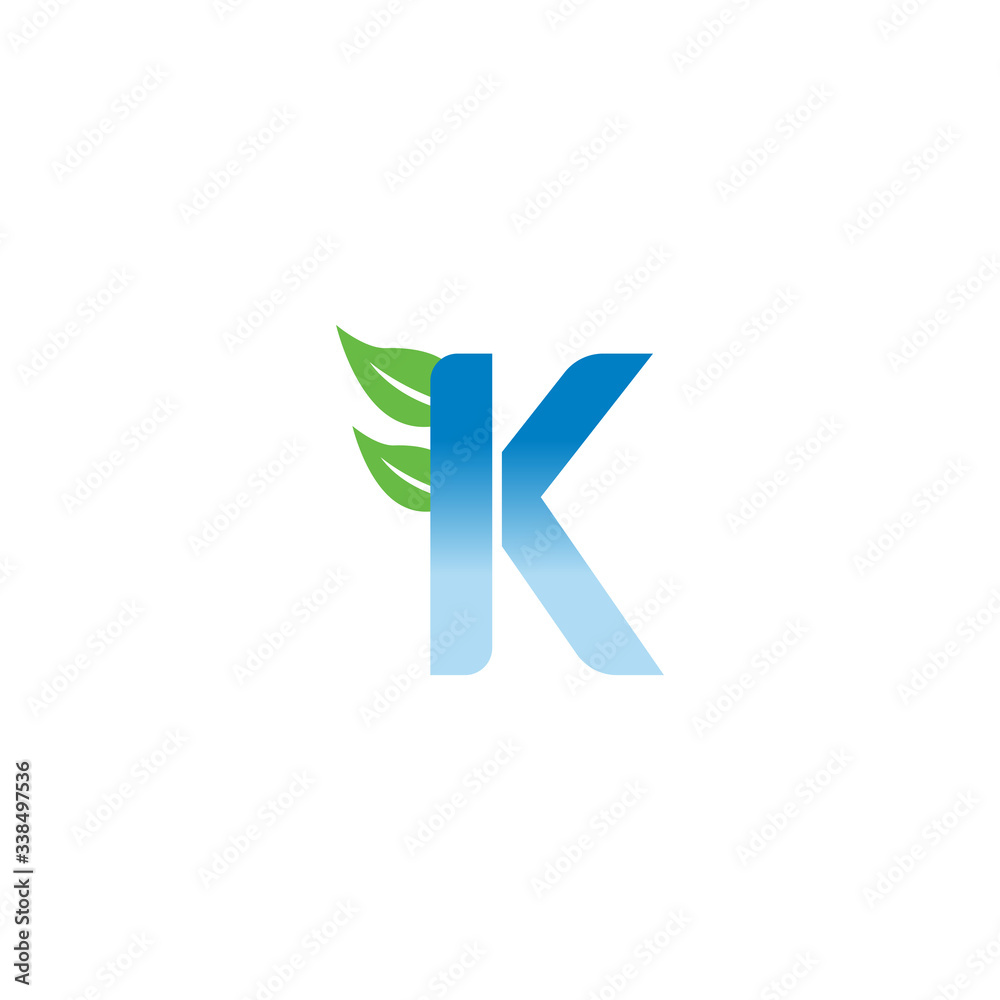 logo leaf with letter k vector design logo leaf with letter k vector design