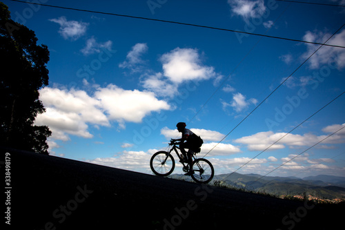 bike, bicicleta, xc,xco, céu, paisagem, contra luz, atleta