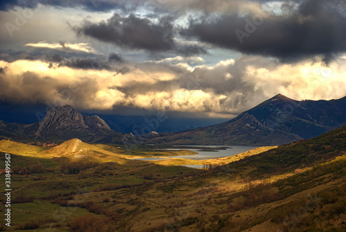 Idyllic landscape in the mountains of Somiedo in Asturias