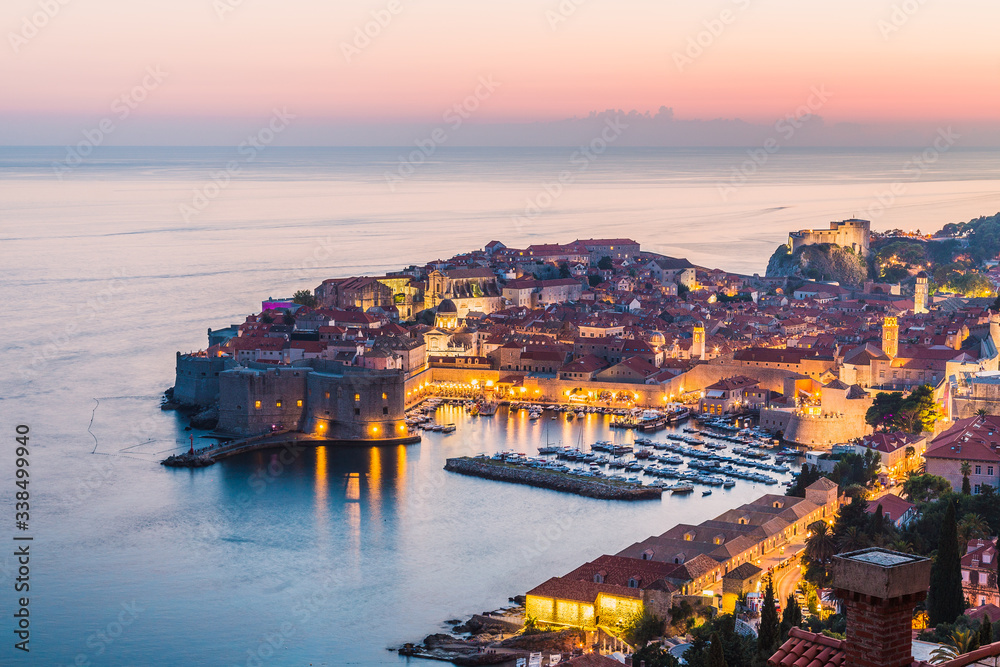 Dubrovnik Old Town at dusk