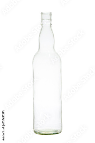Empty Glass bottle isolated on white with clipping path