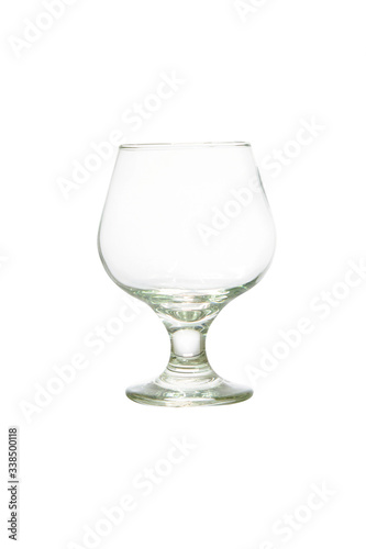 Empty wine glass isolated on white with clipping path