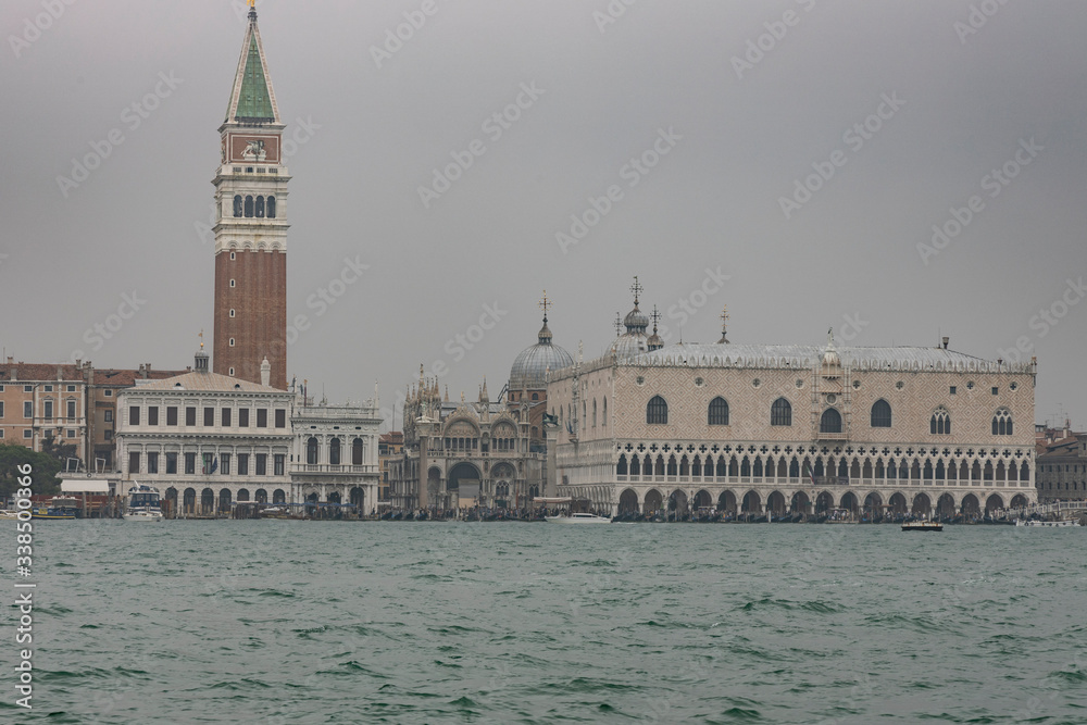 venice panorama with gondola and marcus place