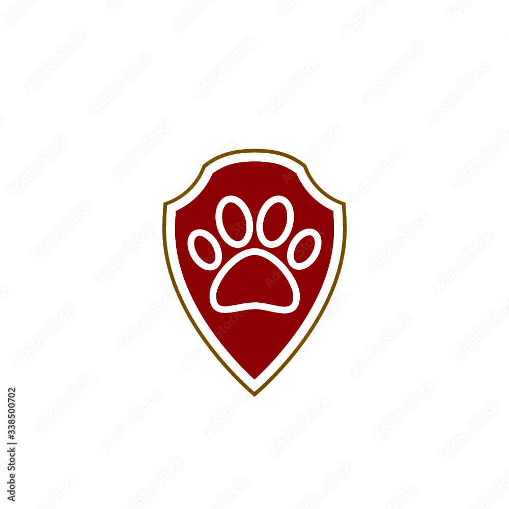 Paw Print Pet Protect Icon Isolated on White Background Paw Print Pet Protect Icon Isolated on White Background