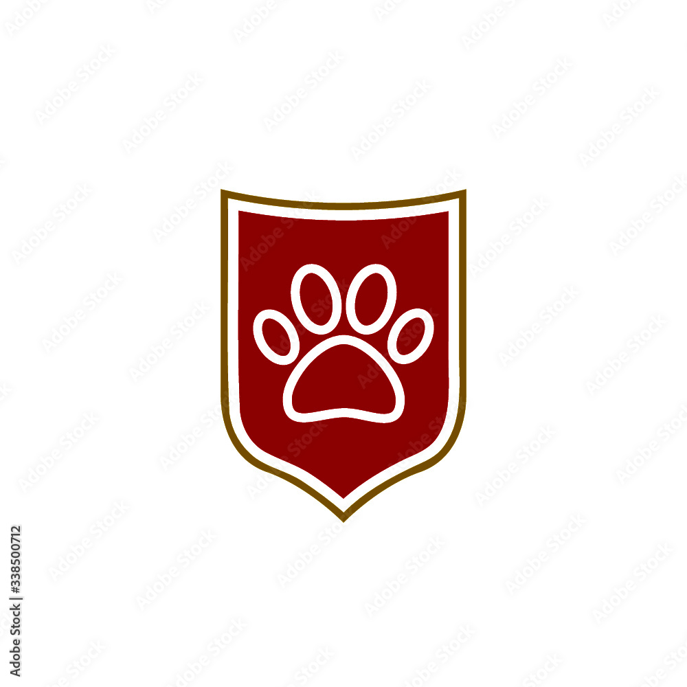 Paw Print Pet Protect Icon Isolated on White Background Paw Print Pet Protect Icon Isolated on White Background