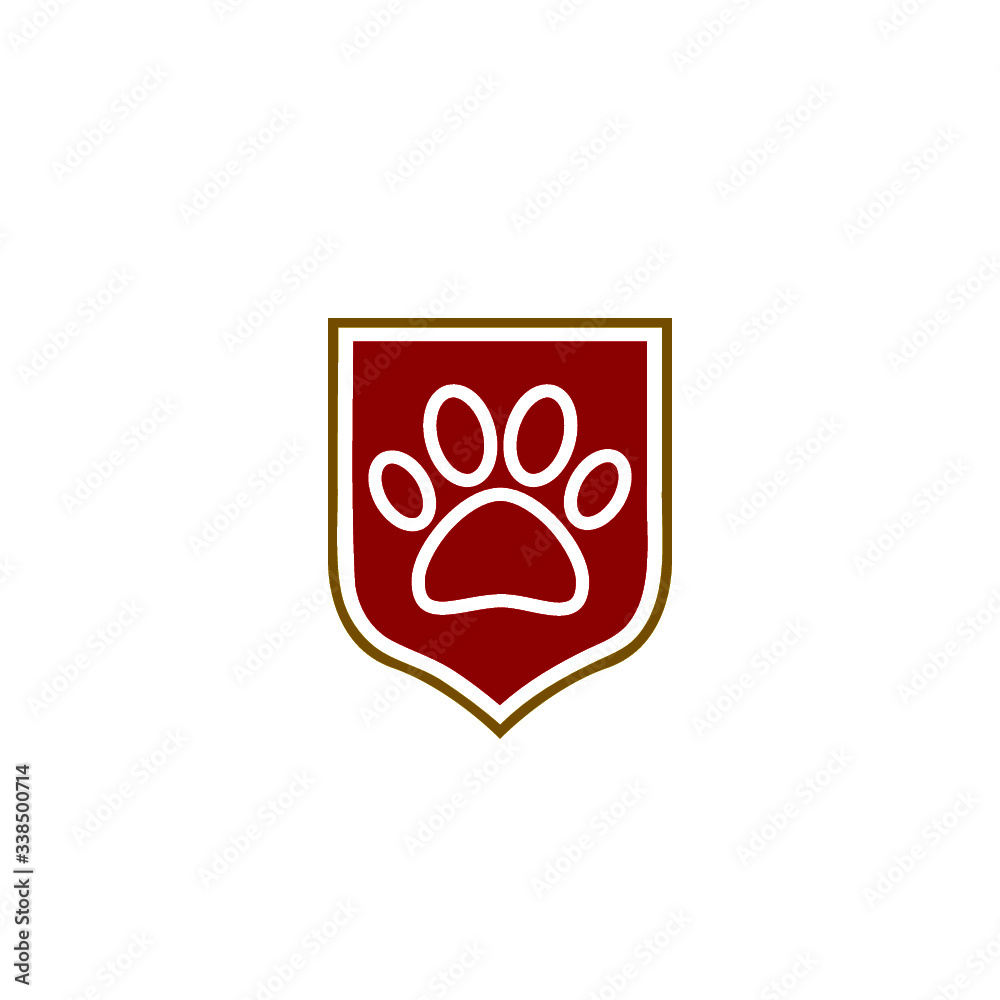 Paw Print Pet Protect Icon Isolated on White Background Paw Print Pet Protect Icon Isolated on White Background