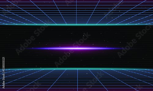 Synthwave Space Science Fiction Graphic Retro 