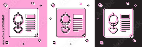 Set X-ray shots icon isolated on pink and white, black background.  Vector Illustration