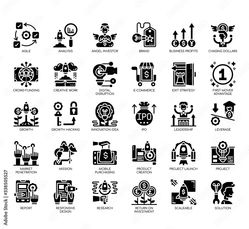 Set of startup thin line and pixel perfect icons for any web and app project. Set of startup thin line and pixel perfect icons for any web and app project.