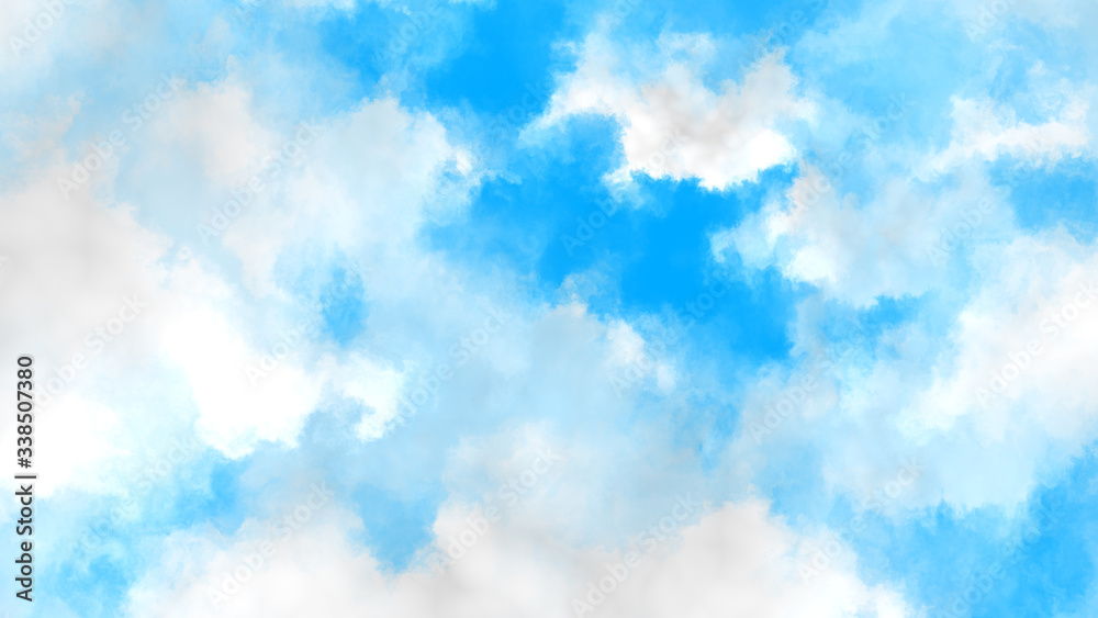 Flying through the clouds. Blue sky and white clouds. Flying through the clouds. Blue sky and white clouds.