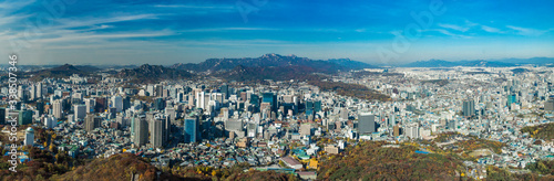 Photography Panoramic aerial view of Seoul South Korea Skyline Asia - view from Seoul Tower