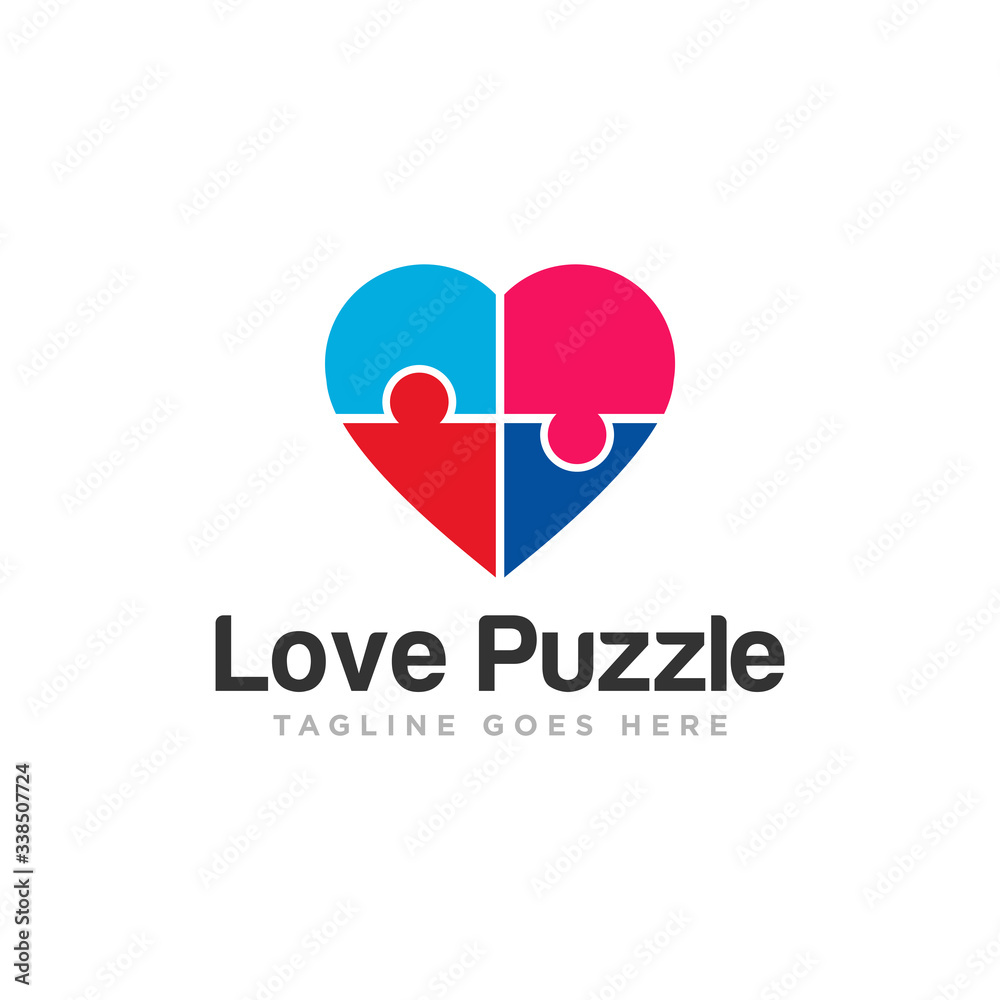 Puzzle Pieces Logo Design Vector