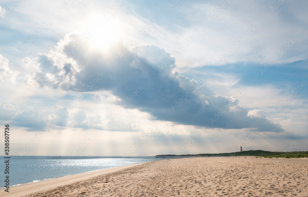 Beach landscape on Sylt island with beautiful clouds Beach landscape on Sylt island with beautiful clouds