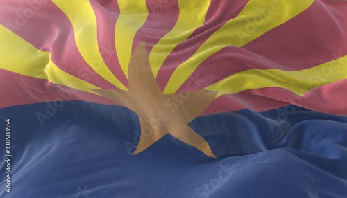 Flag of Arizona state, region of the United States photo