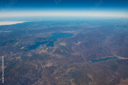 Flying over mountains - Lakes - U.S. lanscapes