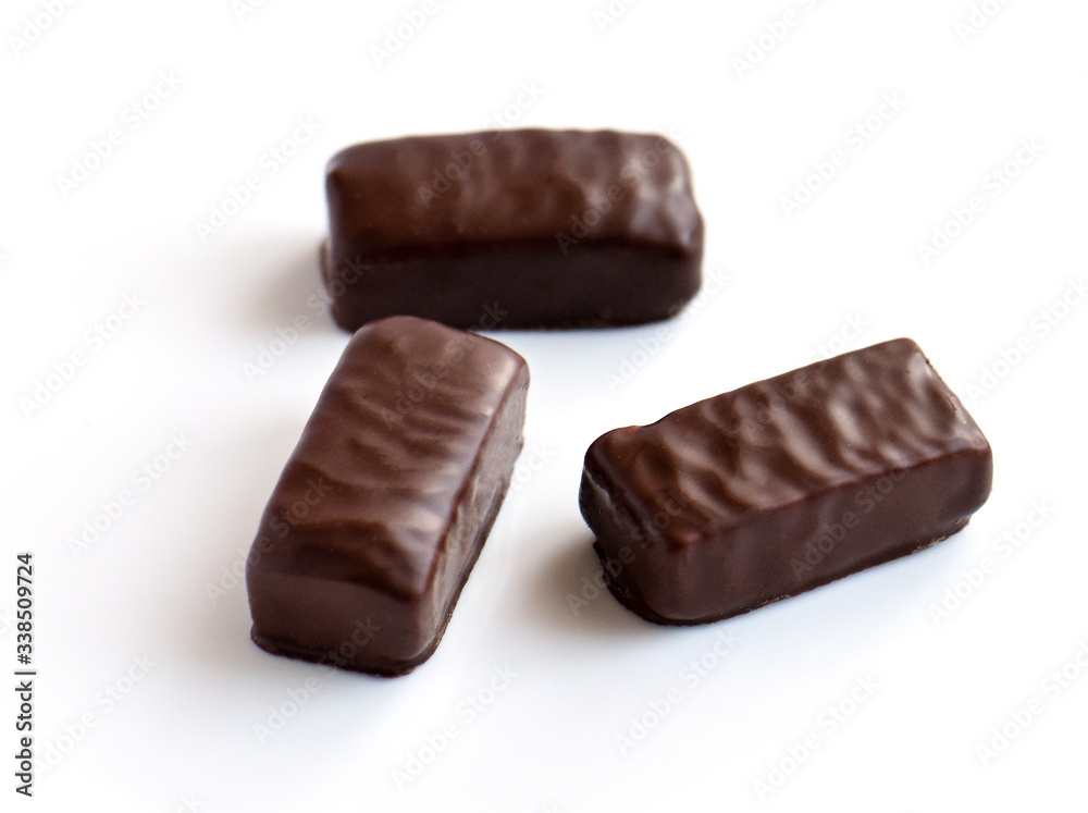 chocolate marshmallow candy isolated on white background chocolate marshmallow candy isolated on white background