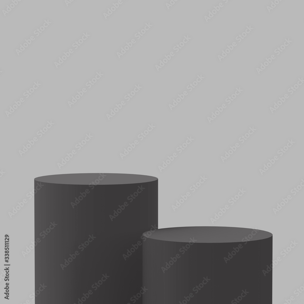3d gray and white black cylinder podium minimal studio background. Abstract 3d geometric shape object illustration render. Display for product business online. 3d gray and white black cylinder podium minimal studio background. Abstract 3d geometric shape object illustration render. Display for product business online.