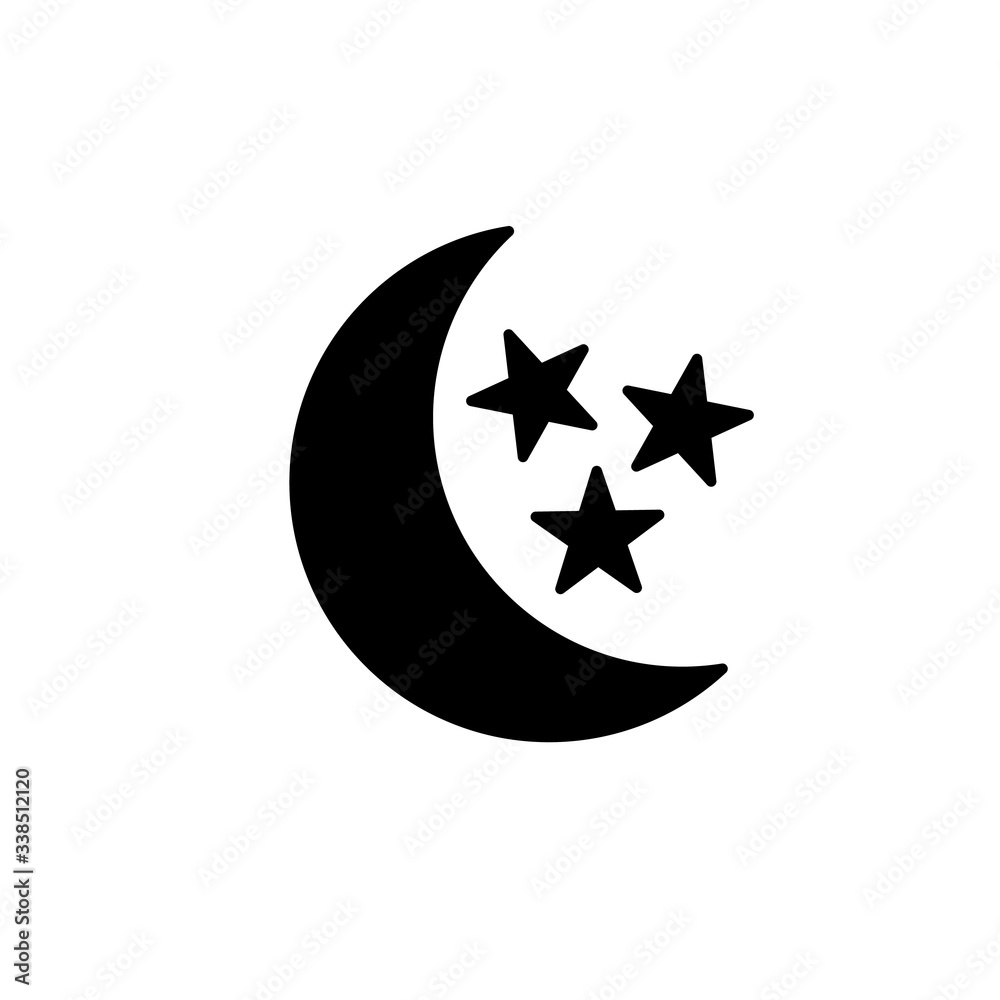 icon of the moon and stars. vector illustration icon of the moon and stars. vector illustration
