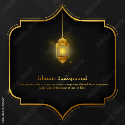 Islamic Background Gold with Lantern