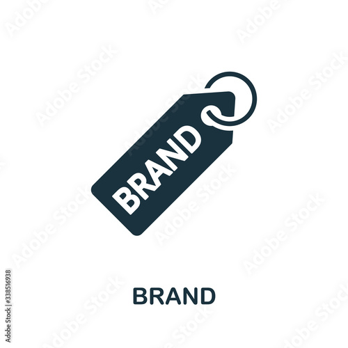 Brand icon. Simple element from intellectual property collection. Filled Brand icon for templates, infographics and more photo